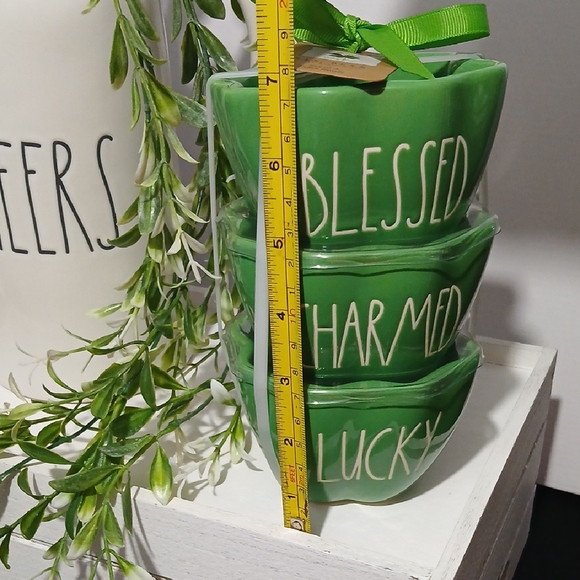 Rae Dunn Green Shamrock Bowls Set NWT - Picture 8 of 8